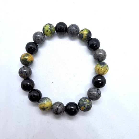 Stretch bracelet bumblebee jasper black onyx - Picture 3 of 3